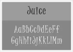 Juice Font Alphabet Stencil