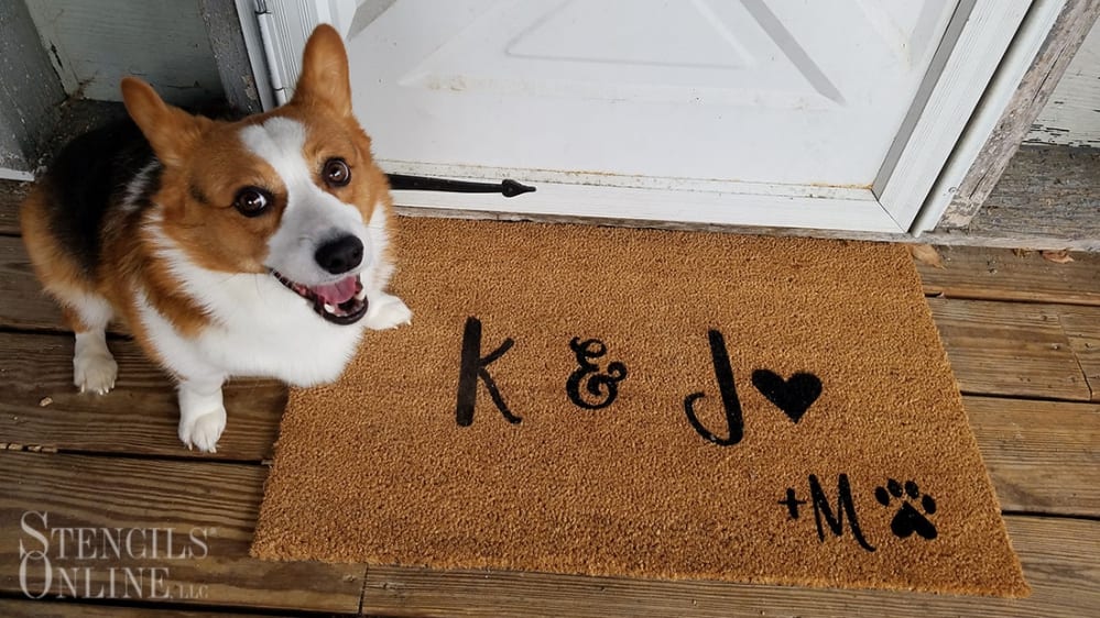 custom stenciled doormat