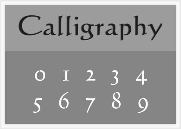 Calligraphy Font Number Stencil