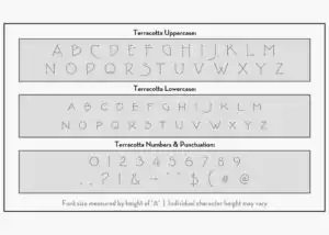 letter stencils terracotta font