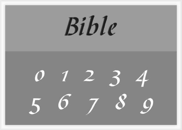 Bible Font Number Stencil