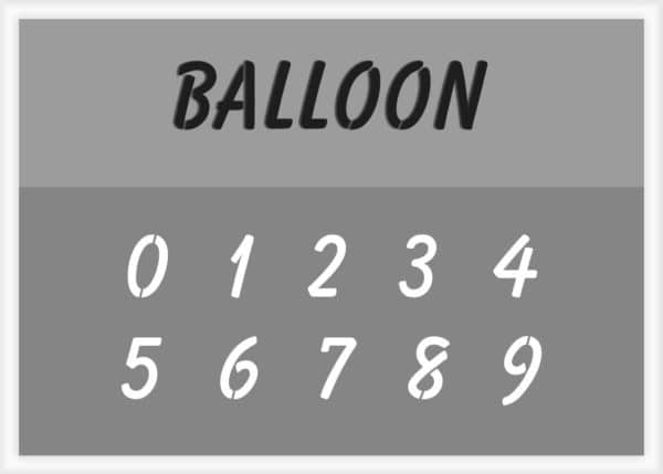 balloon font number stencil font