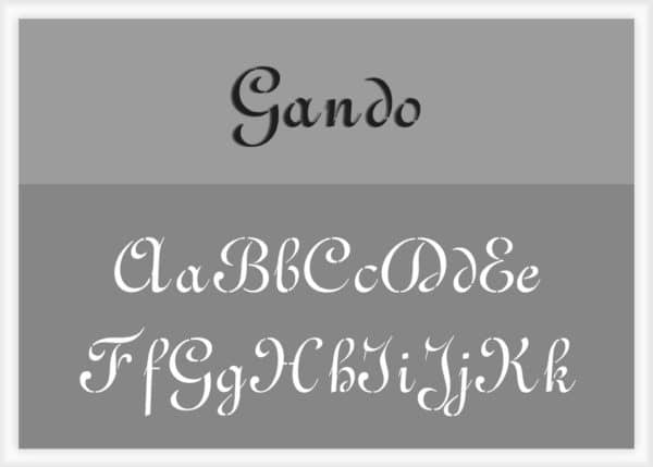 Gando Font Alphabet Stencil