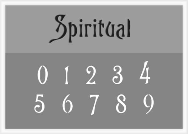 Spiritual Font Number Stencils