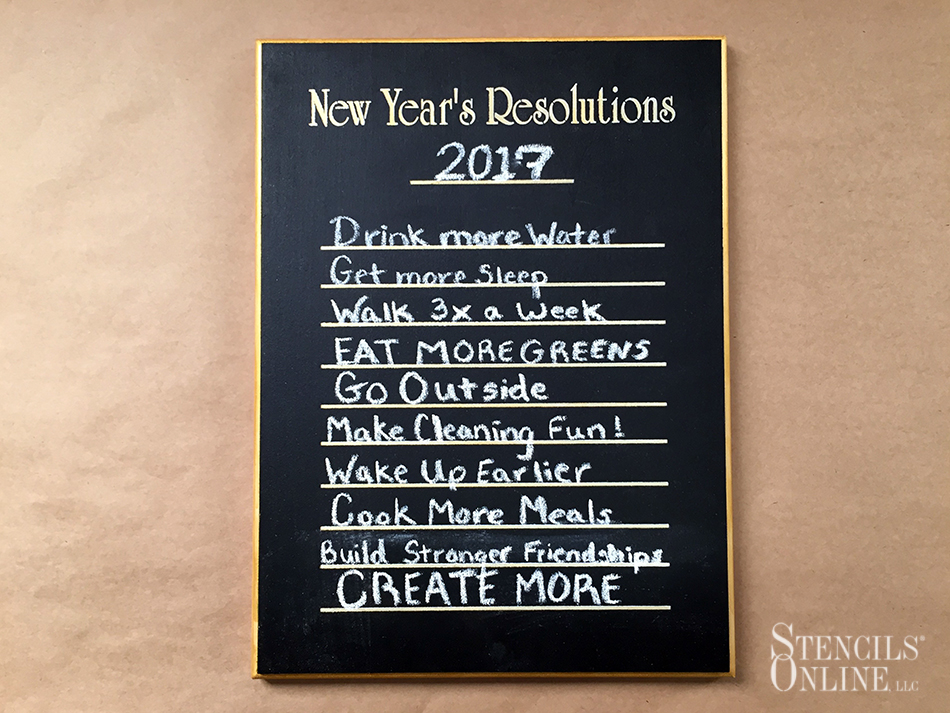 DIY stenciled new years