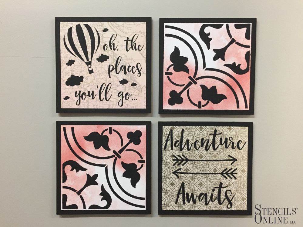 stenciled wall art