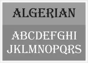 Algerian Font Alphabet Stencil
