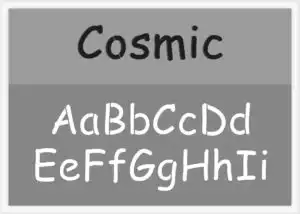 Cosmic Font Alphabet Stencil
