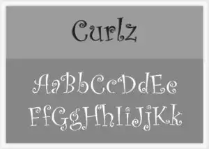 Curlz Font Alphabet Stencil