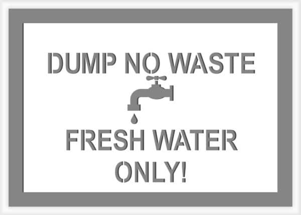 dump-no-waste-fresh-water-only-stencil Fresh Water Only Stencil fresh water only storm drain stencil
