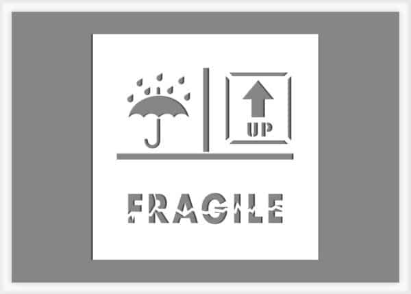 fragile-keep-up-packing-case-stencil Fragile Keep Up text and graphic stencil