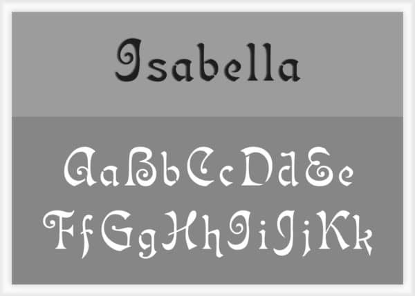 isabella-alphabet-stencil Isabella Font Alphabet Stencil