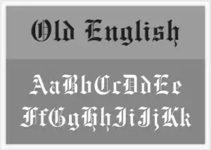 Old English Font Alphabet Stencil