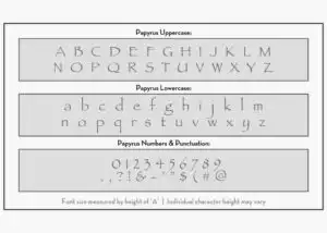 letter stencils papryus font