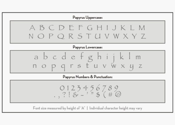 letter stencils papryus font