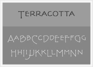 Terracotta Font Alphabet Stencil