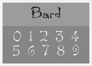Bard Font Number Stencil