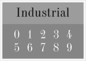 Industrial Font Number Stencils