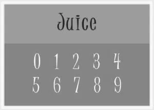 Juice Font Number Stencils