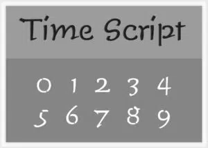 Time Script Font Number Stencil