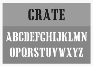 Crate Font Alphabet Stencil