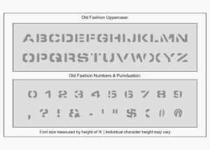 Old Fashion font alphabet stencil character guide