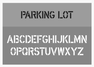 Parking Lot Font Alphabet Stencil