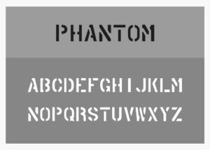 Phantom Font Alphabet Stencil