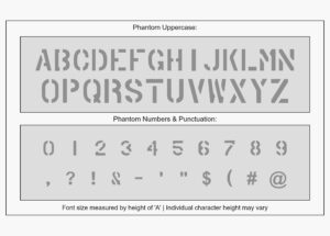 Phantom font alphabet stencil character guide