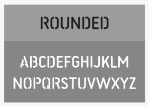 Rounded Font Alphabet Stencil