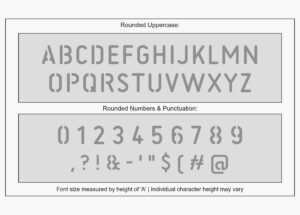 Rounded font alphabet stencil character guide