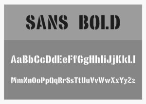 Sans Bold Font Alphabet Stencil