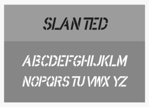 Slanted Font Alphabet Stencil