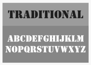 Traditional Font Alphabet Stencil