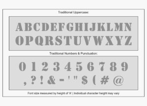 Traditional font alphabet stencil character guide