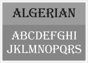 Algerian Font Alphabet Stencil