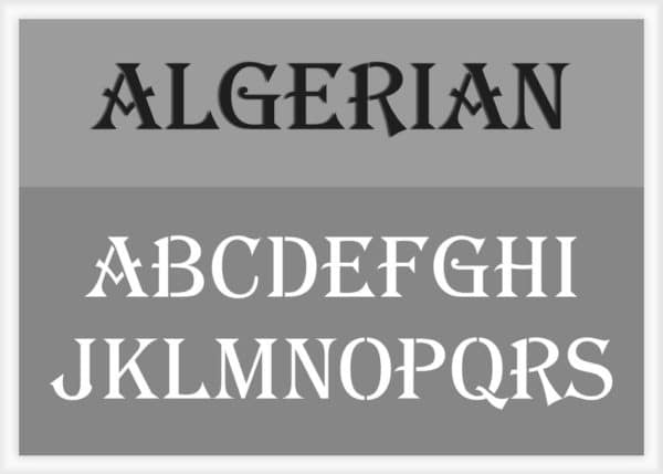 Algerian Font Alphabet Stencil