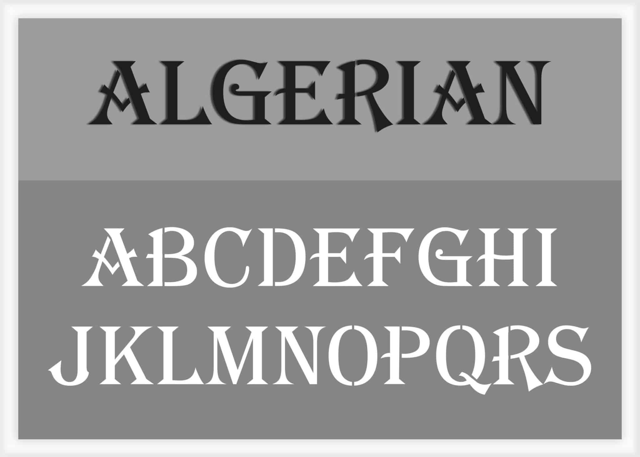 Algerian Font Alphabet Stencil, Letter Stencils