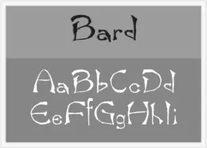 Bard Font Alphabet Stencil