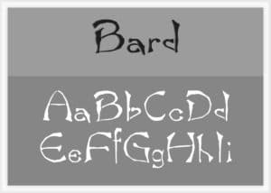 Bard Font Alphabet Stencil