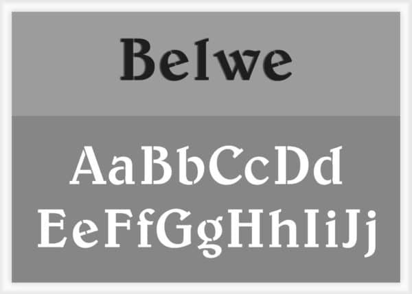 Belwe Font Alphabet Stencil