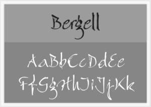 Bergell Font Alphabet Stencil