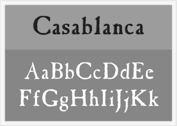 Casablanca Font Alphabet Stencil