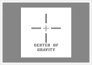 center of gravity shipping stencil