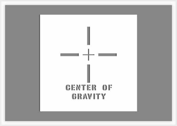 center of gravity shipping stencil