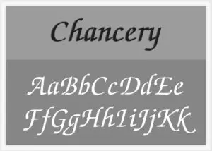 Chancery Font Alphabet Stencil
