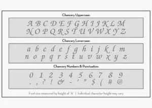chancery font letter stencils alphabet stencil