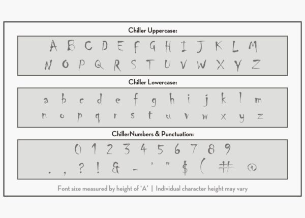 PUFFY Alphabet Stencil 1 Inch Clouds Rounded Ends Font Set Letters