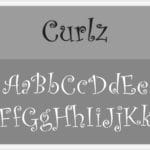 Curlz Font Alphabet Stencil