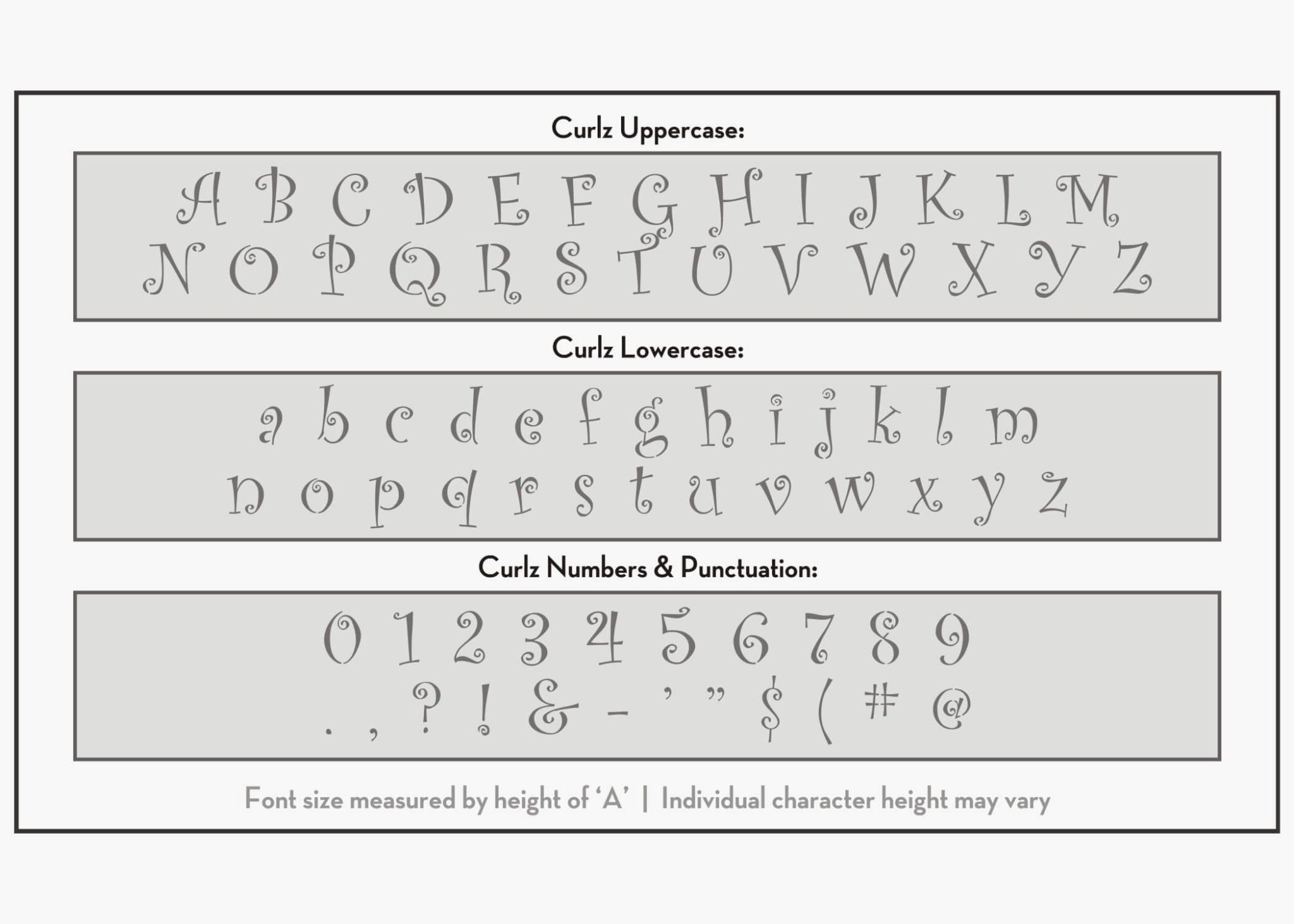 Curlz Font Alphabet Stencil | Letter Stencils | Stencils Online
